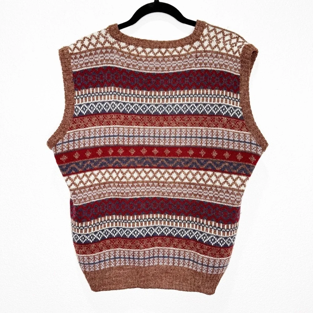 Mervyn’s Wool Fairisle Sweater Vest Large Grandpa